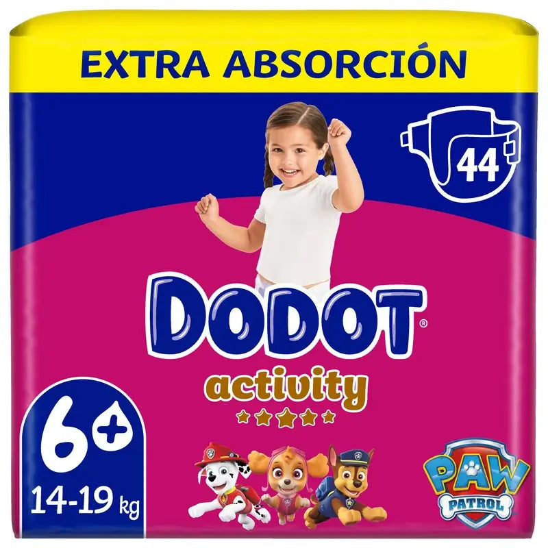 Dodot Activity Taille 6+ (+14 kg), 44 couches