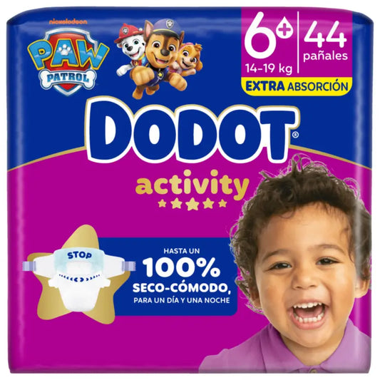 Dodot Activity Taille 6+ (+14 kg), 44 couches