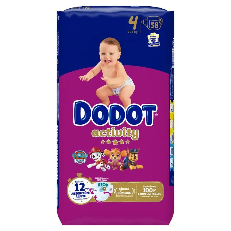 Dodot Activity Taille 4, 58 couches