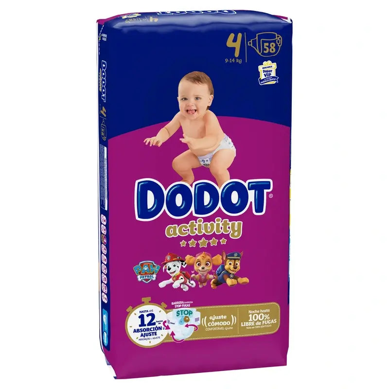 Dodot Activity Taille 4, 58 couches