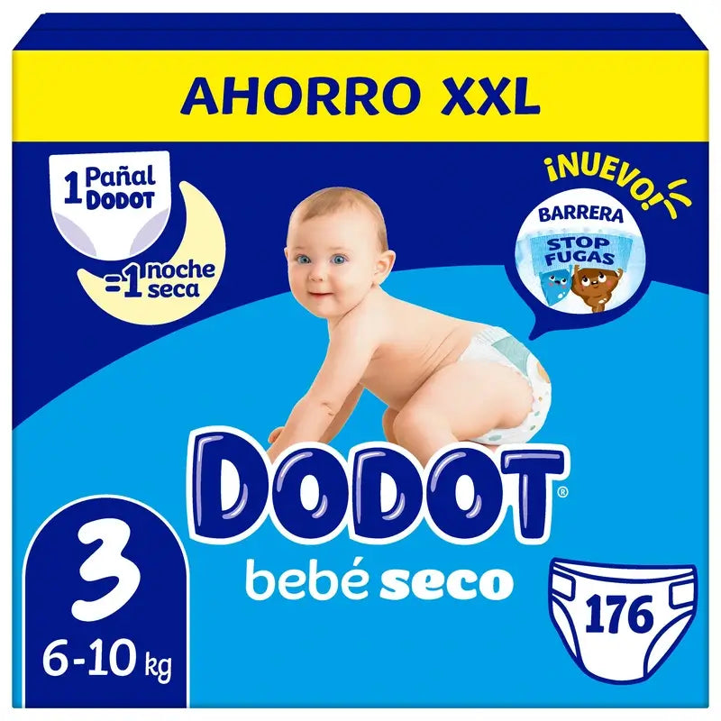 Dodot Baby Dry Taille 3, 176 couches