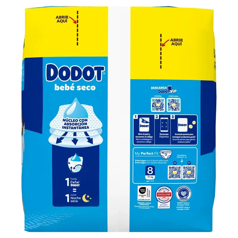 Dodot Bebé-Seco Size 8, 54 nappies
