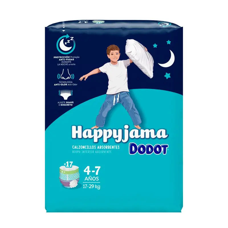 Dodot Happyjama Nappy Boy 4-7 Years (17-29 Kg), 17 units