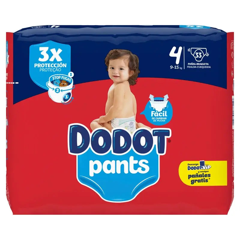 Culotte Dodot Taille 4 (9-15 Kg), 33 Couches
