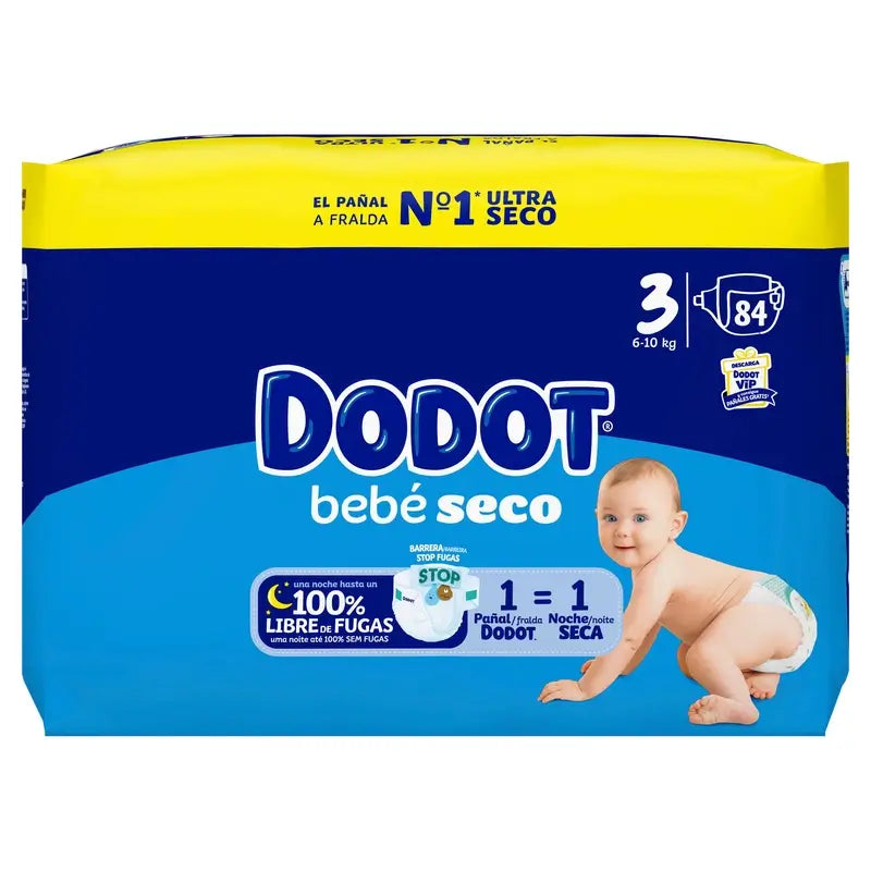 Dodot Baby Dry Nappy Jumbo Size 3 , 84 units