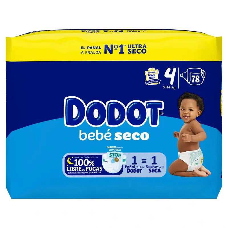 Dodot Mainline Jumbo Nappy Size 4 (9-14 Kg) 78 units
