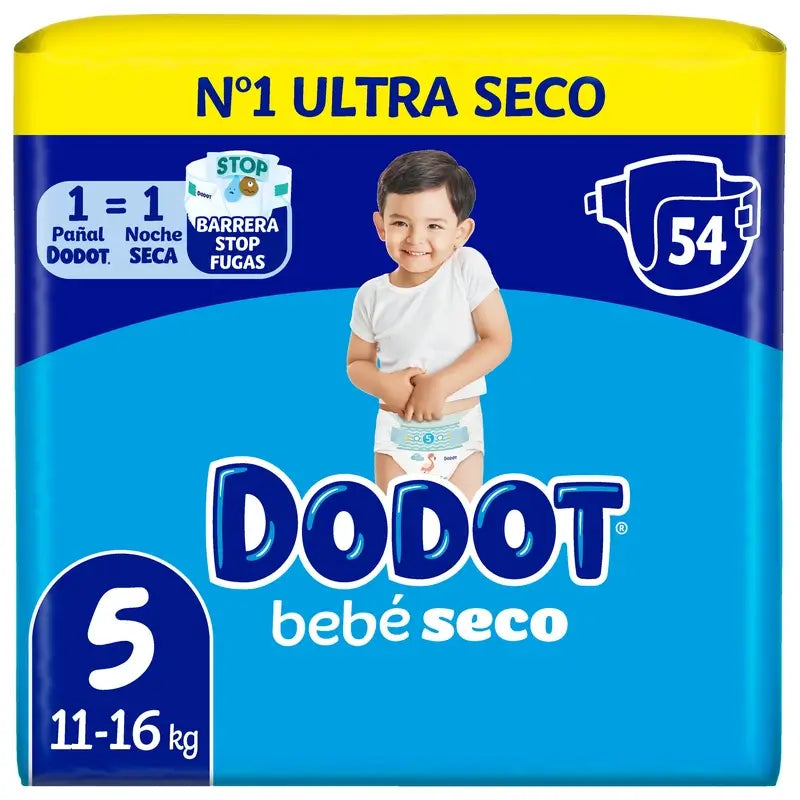 Dodot Baby Dry Taille 5 (11-16 Kg), 54 couches