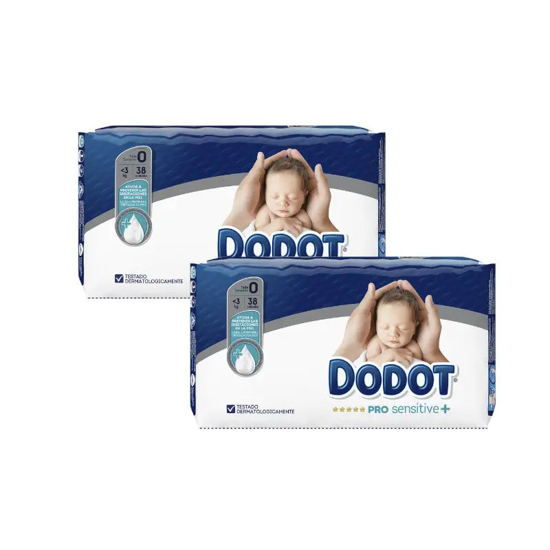 Dodot Pack 2X Sensitive Nappy Size 0 (Up to 3 Kg), 76 Units