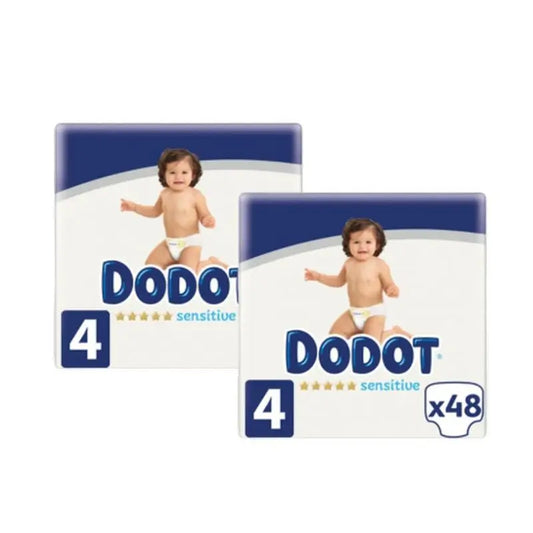 Dodot Pack 2X Sensitive Nappy Size 4 (6-10 Kg), 96 Units