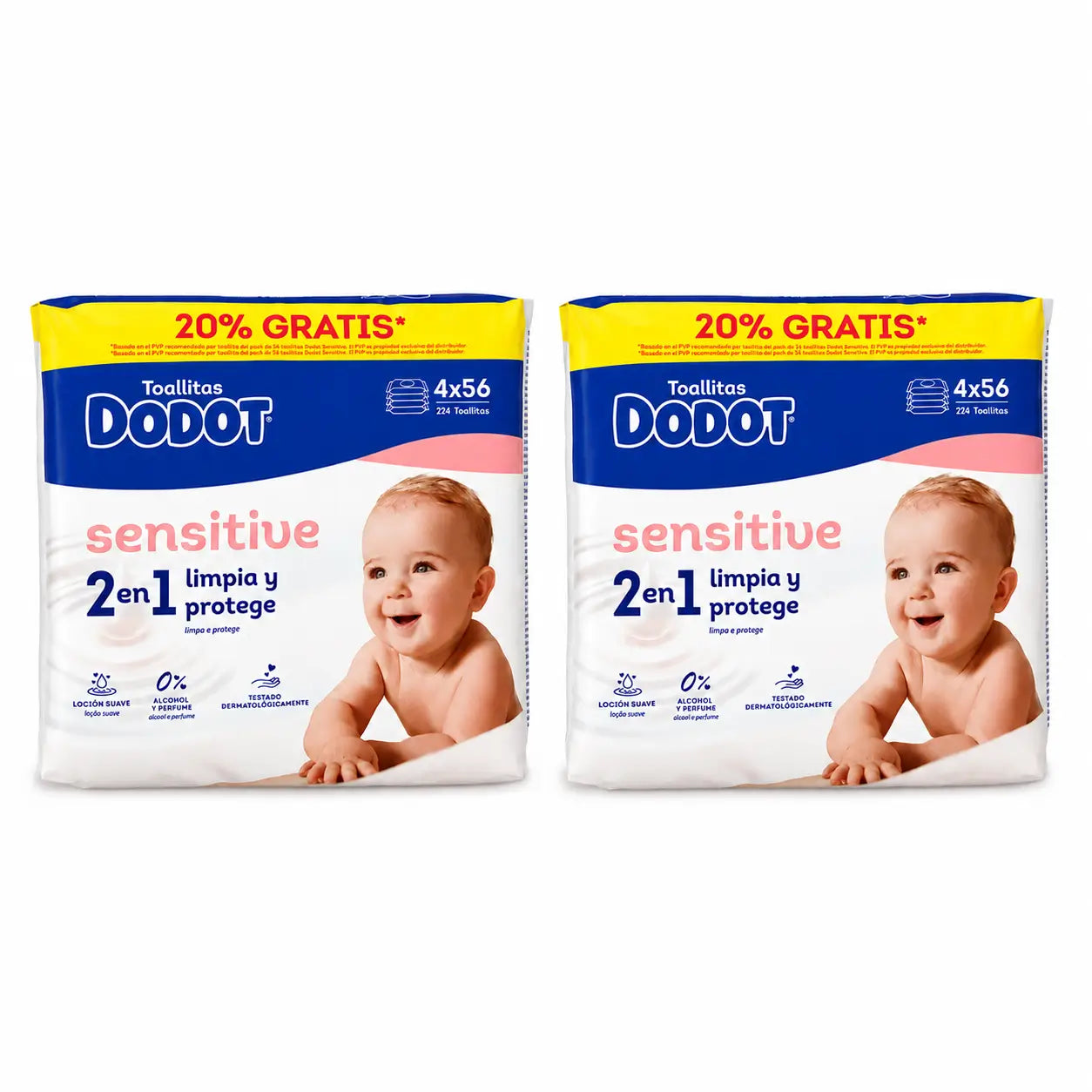 Lingettes Dodot Sensitive, 2 x 224 unités