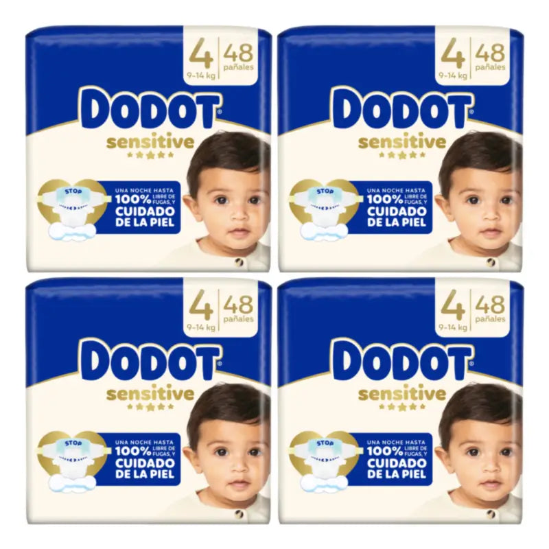 Dodot Sensitive Taille 4 (9-14 Kg), 192 couches