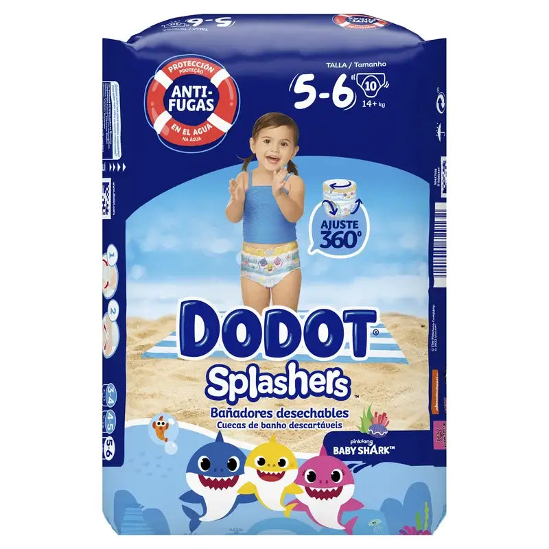 Dodot Splashers Couches à eau Taille 5-6, 10 pcs.