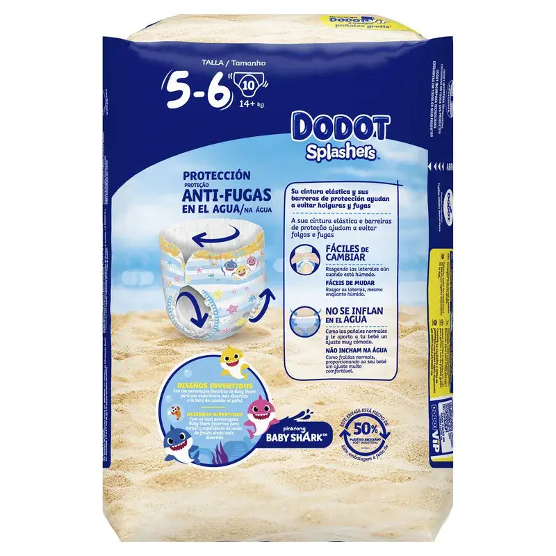 Dodot Splashers Couches à eau Taille 5-6, 10 pcs.