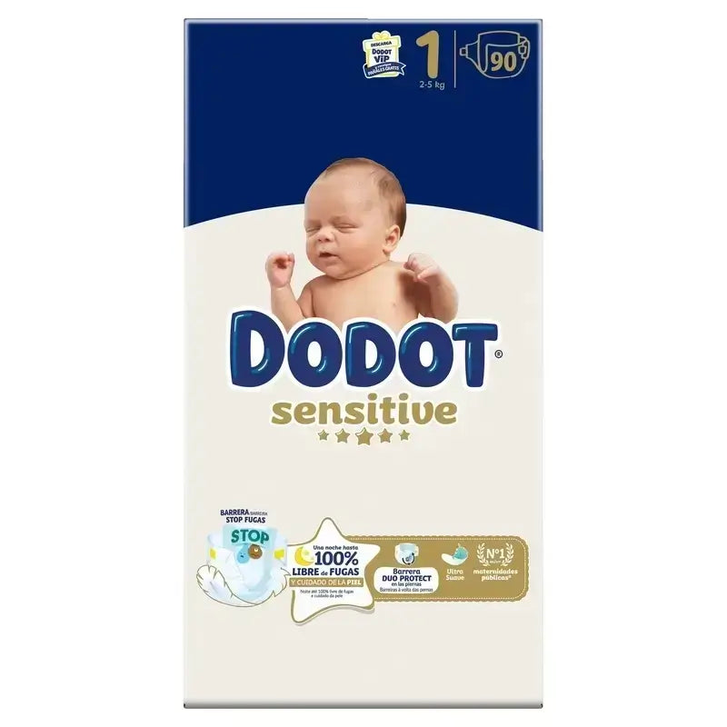 Dodot Sensitive Jumbo Sensitive Nappy Pack Taille 1, 2x90 unités