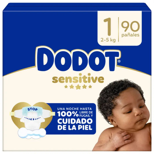 Dodot Sensitive Taille 1, 2kg-5kg, 90 couches