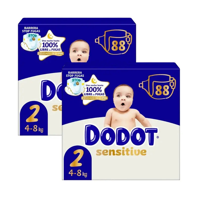 Dodot Sensitive Jumbo Sensitive Nappy Pack Size 2, 2x88 unités