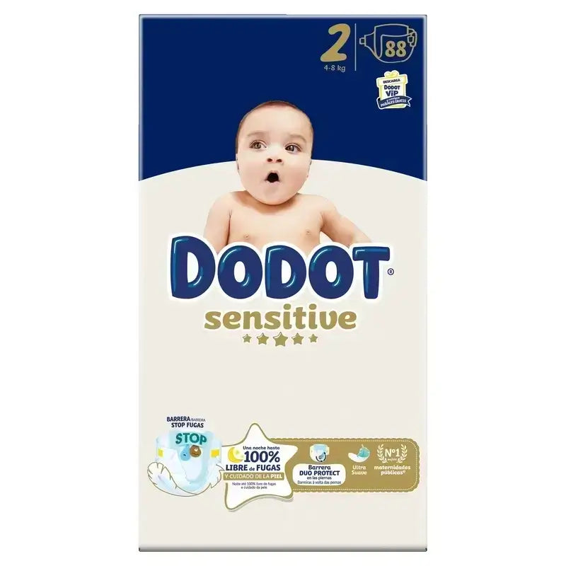 Dodot Sensitive Jumbo Sensitive Nappy Pack Size 2, 2x88 unités