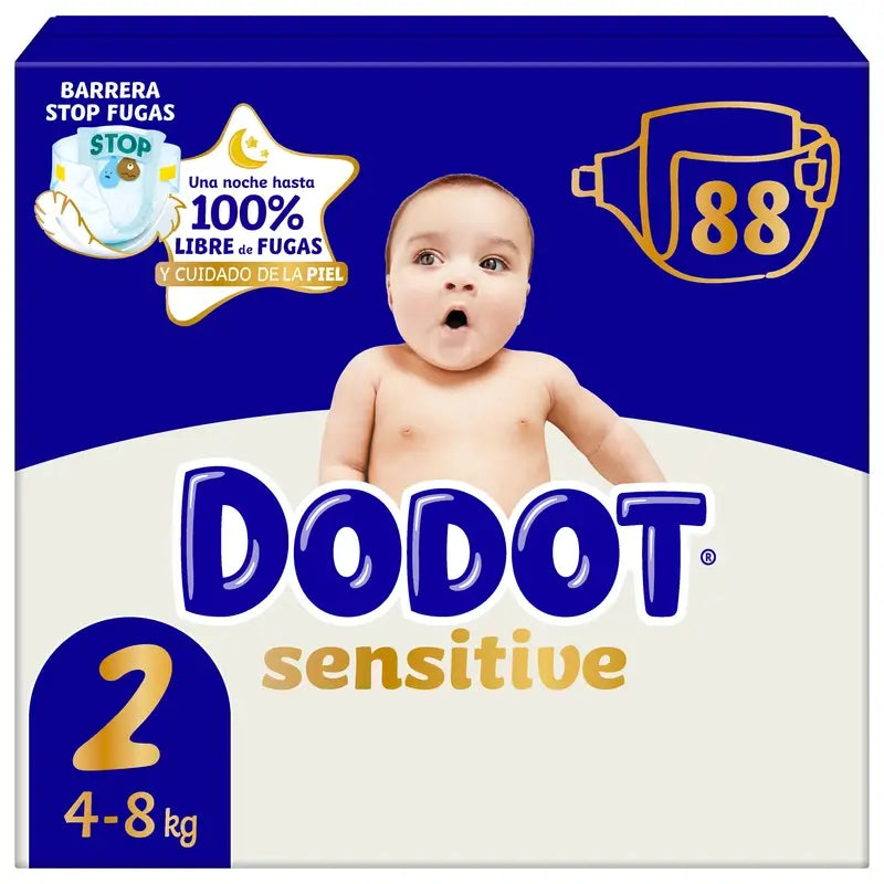 Dodot Sensitive Size 2, 4kg-8kg, 88 Nappies