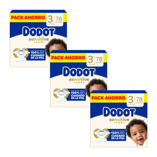 Dodot Sensitive Jumbo Sensitive Nappy Pack Size 3 , 3X78 Units