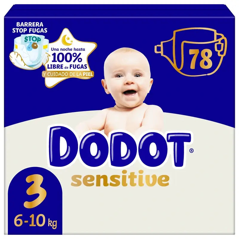 Dodot Sensitive Taille 3, 6kg-10kg, 78 couches