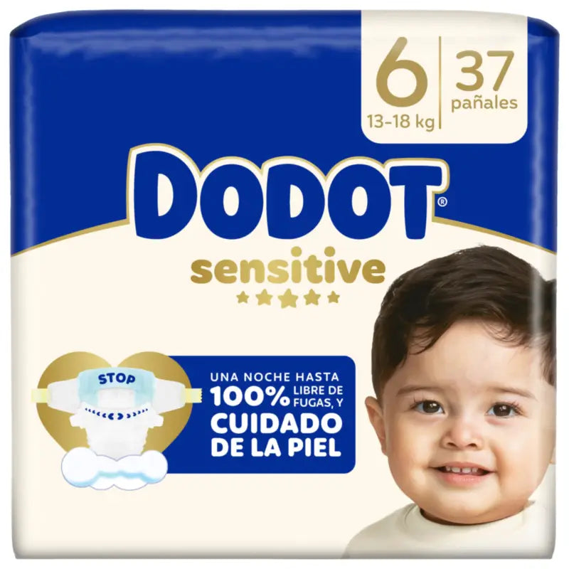 Dodot Sensitive Taille 6, >13kg, 37 couches
