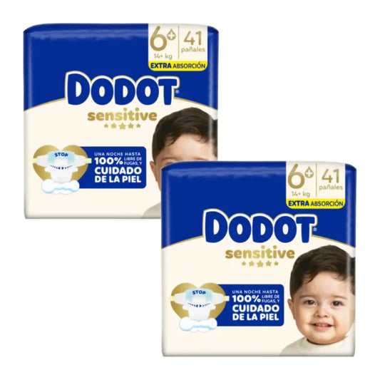 Dodot Sensitive Taille 6 Extra-Jumbo, paquet de 2 x 41 couches