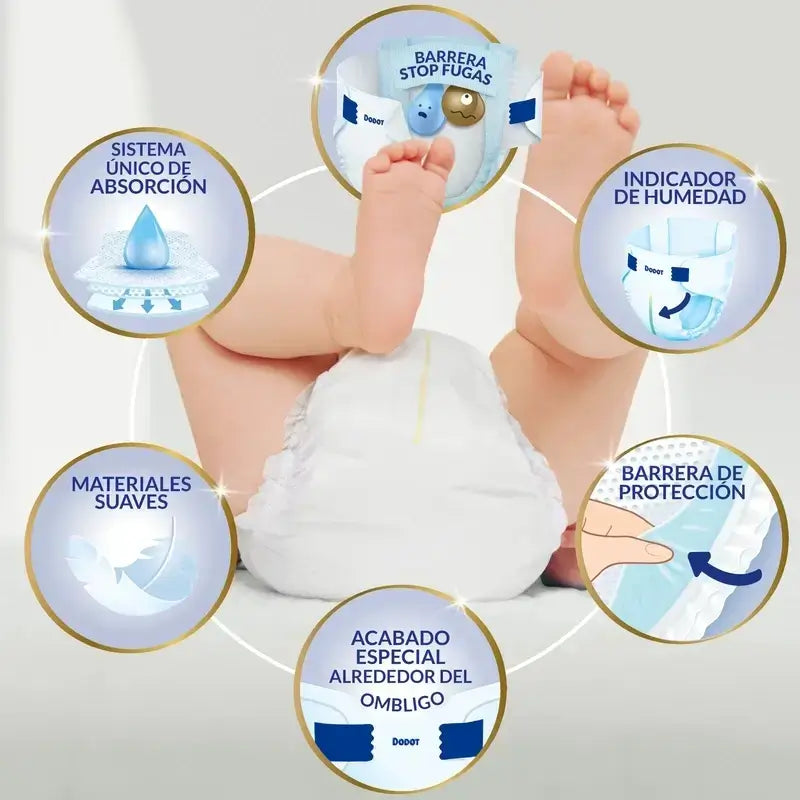 Dodot Sensitive Taille 2, 2 x 80 couches + Lingettes Pure Aqua, 288 pcs.