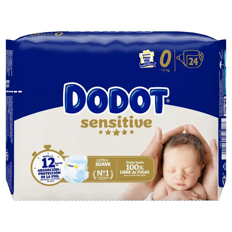 Dodot Sensitive Newborn Nappy Size 0 - 24 pieces