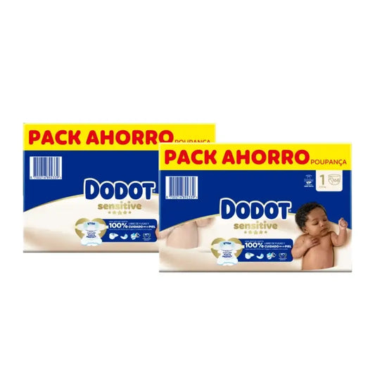 Dodot Sensitive taille 1, couches pour bébés de 2 à 5 kg, lot de 2 x 168