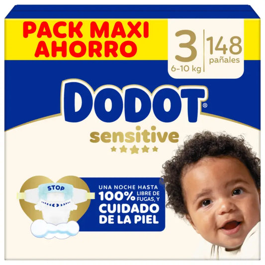 Dodot Sensitive Taille 3, Couches, 6Kg-10Kg , 148 pcs