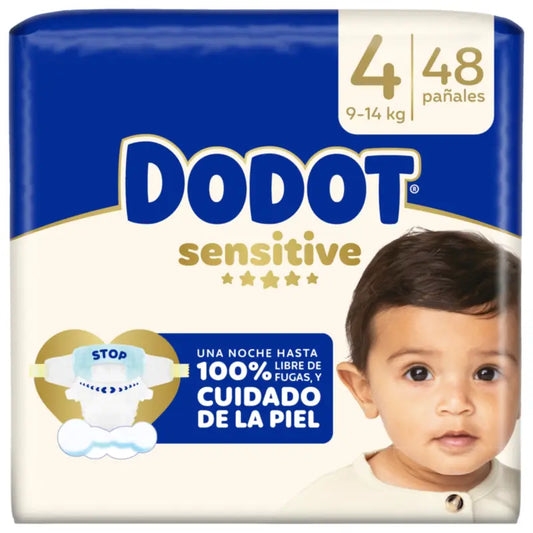 Dodot Sensitive Taille 4 (9-14 Kg), 48 couches
