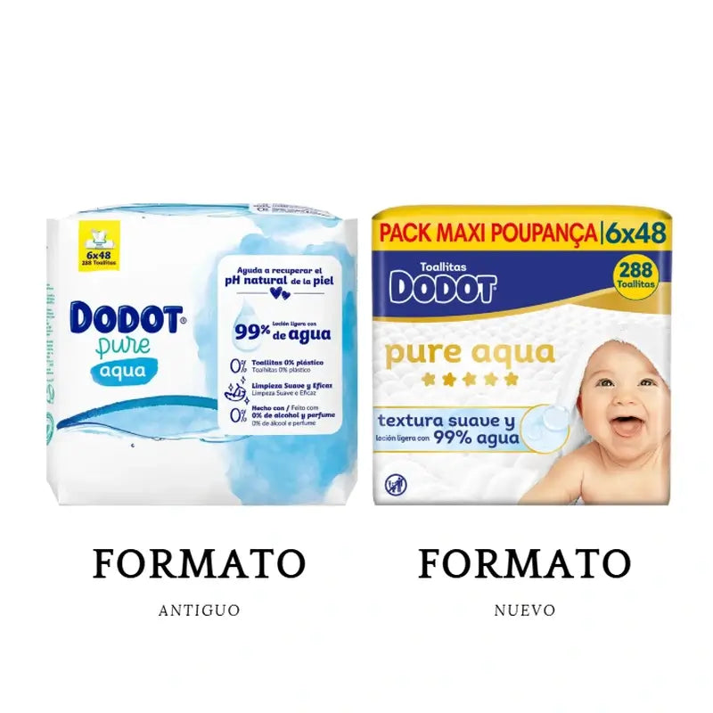 Dodot Pure Aqua Wipes, 6x48, 288 pcs.