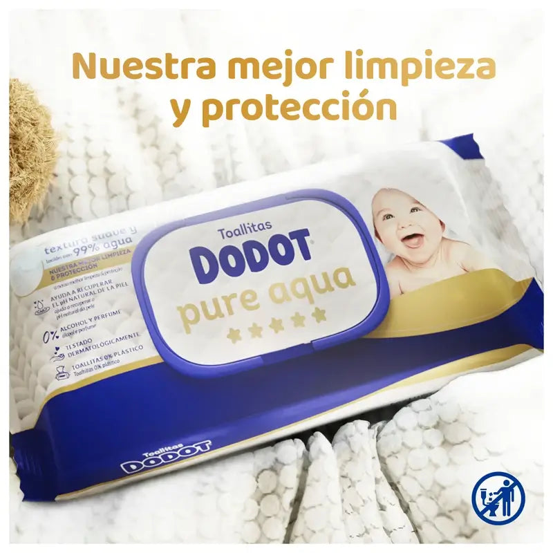 Dodot Pure Aqua Baby Wipes, 432 pièces