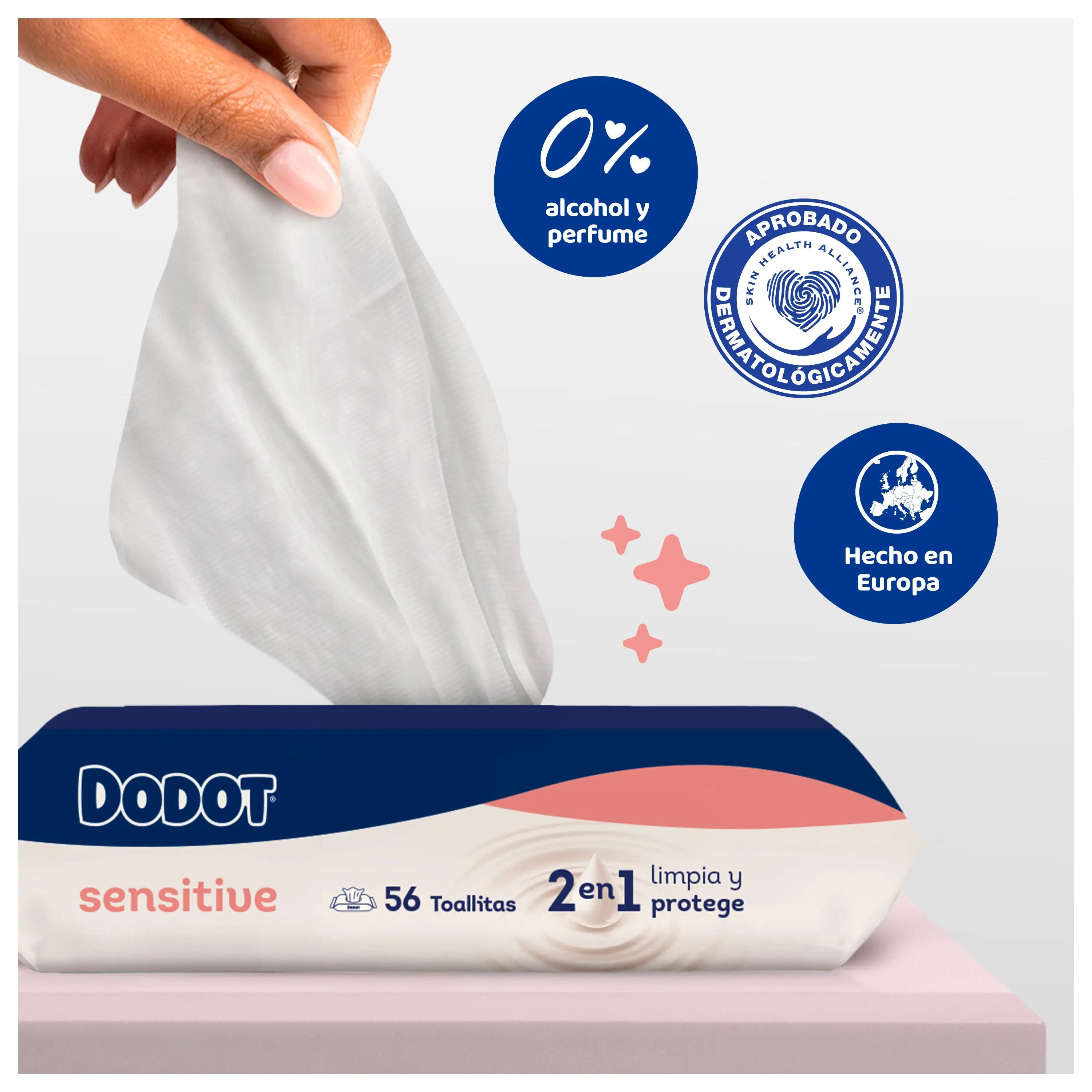 Dodot Lingettes Sensibles, 4x56, 224 pièces (20% GRATUIT)