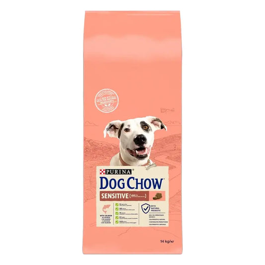 Dog Chow Canine Adult Sensitive Salmon 14Kg, nourriture pour chiens