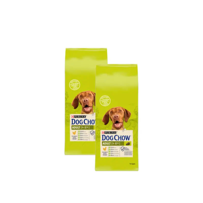 Dog Chow Canine Adulte Poulet, lot de 2 x 14 kg, croquettes pour chiens