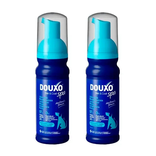 Douxo Skin & Coat Spa Mousse nettoyante express ultra douce, paquet de 2 x 150 ml