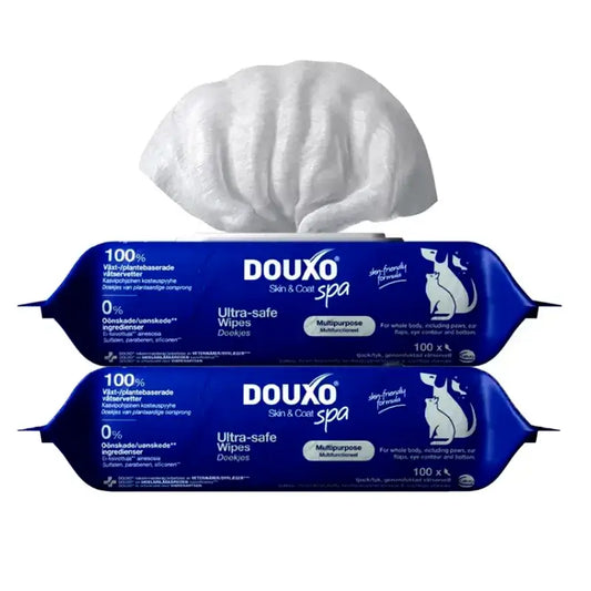 Douxo Skin & Coat Spa Lingettes multi-usages pour chiens et chats, paquet de 2 x 100 unités