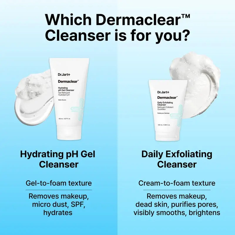 Dr Jart+ Dermaclear Gel nettoyant hydratant au pH équilibré, 150 ml