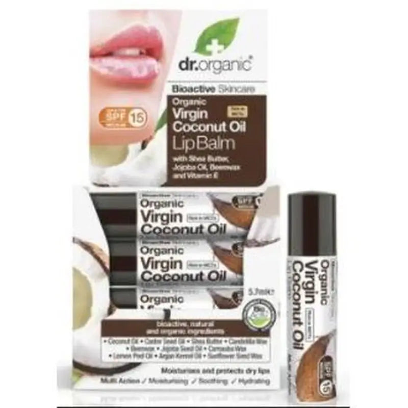 Baume à lèvres Dr. Organic Huile de noix de coco bio 5,7Ml.