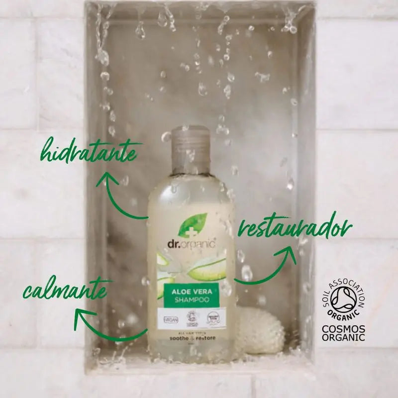 Shampooing Dr. Organic à l'aloe vera Tous types de cheveux, 265 ml