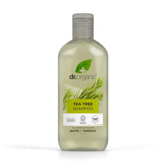 Shampooing Dr. Organic au Tea Tree pour cheveux gras ou à problèmes, 265 ml