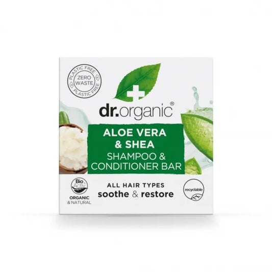 Dr.Organic Shampooing et après-shampooing solides à l'aloe vera et au karité - Tous types de cheveux, 75 ml