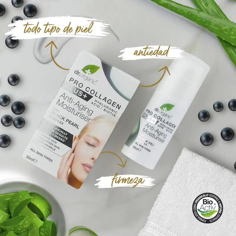 Crème visage anti-âge Procollagen Dr. Organic - Tous types de peau, 50 ml