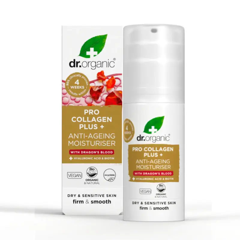 Crème visage anti-âge Procollagen Dr. Organic - Peau sèche ou sensible, 50 ml