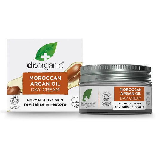 Crème de jour à l'huile d'argan Dr. Organic Peau normale à sèche, 50 ml