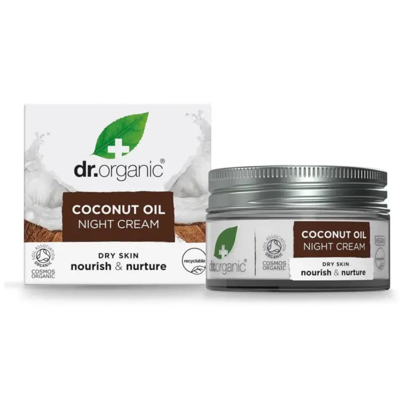Dr.Organic Crème de nuit à l'huile de coco vierge - Peaux sèches à très sèches, 50 ml