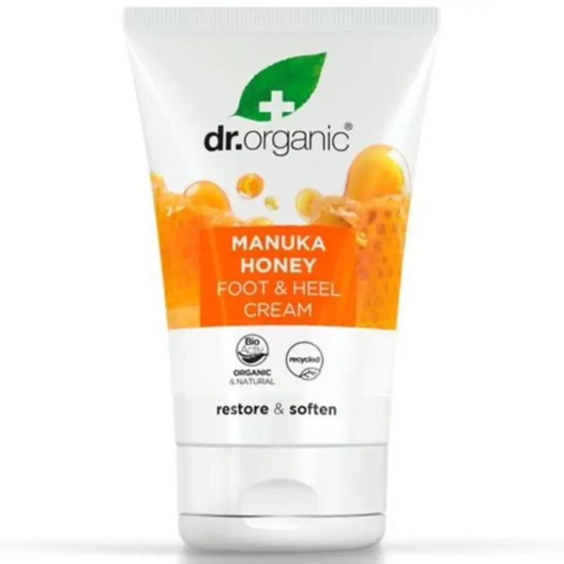Dr.Organic Crème pour les pieds et les talons au miel de Manuka, 125 ml