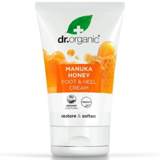 Dr.Organic Crème pour les pieds et les talons au miel de Manuka, 125 ml