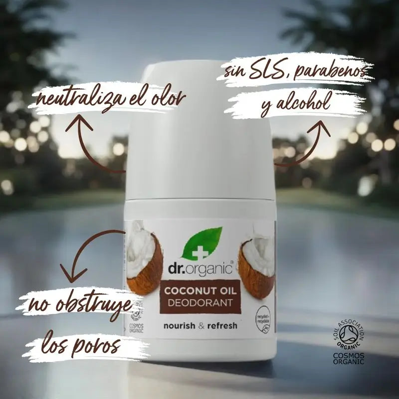 Déodorant à l'huile de coco Dr. Organic Tous types de peau, 50 ml